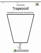 Trapezoid Shapes Parallelogram Coloring Pages Clip Template Math Color Clipart Grade First sketch template