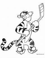 Tigger Coloring Hockey Playing Pages Disney Disneyclips Funstuff sketch template