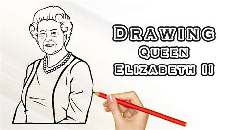 drawing queen elizabeth ii drawing famous people draw easy  kids