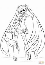 Coloring Miku Hatsune Pages Printable Drawing Paper sketch template