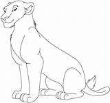 Lioness Cheetah Kiara Procoloring Simba Lineart Desenhar Popular sketch template