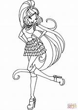 Winx Flora Club Coloring Pages Drawing Season Bloom Color Drawings Layla Print Printable sketch template
