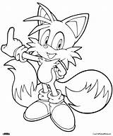 Tails Sonic Hedgehog Sega Amigo Animados Getcolorings sketch template