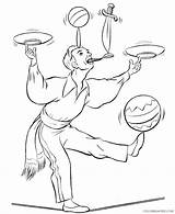 Circus Coloring Pages Coloring4free Tightrope Walking Printable Related Posts sketch template