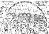 Colouring Stadium Wembley Pages Village London Soccer sketch template