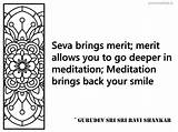 Sri Ravi Shankar Seva Quote Brings Merit Gurudev Allows Inspirational Go Srisri Treehut Coloring Pages sketch template