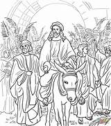 Jerusalem Into Entry Jesus Coloring Pages Drawing Triumphal Donkey Sunday Kleurplaten Supercoloring Printable Enters Palm Colorare Da Kids Through Bible sketch template