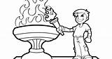 Kids Torch Olympic Coloring Pages sketch template