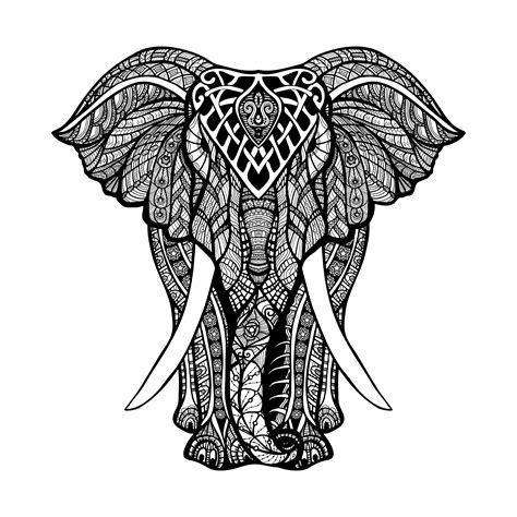 decorative elephant illustration  vector art  vecteezy