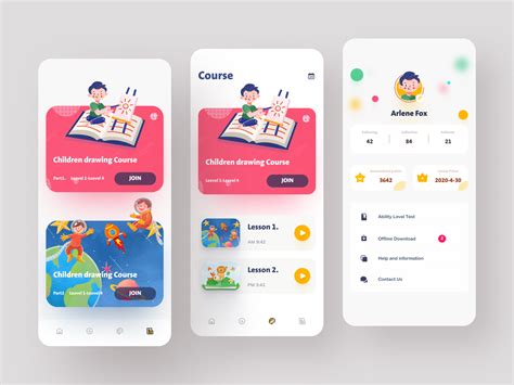 child education app design  yueyue  top pick studio  dribbble