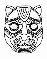 Mascaras Aztecas Dioses Máscaras Mandalas Prehispanicos Recortar sketch template