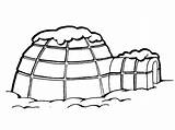Igloo Coloring Roof Snow House Inuit Drawing Pages Ice Color Colouring Print Eskimo Printable Clipart Game sketch template