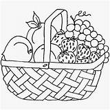 Basket Fruit Cut Template Baskets Coloring Outs Print Pdf sketch template
