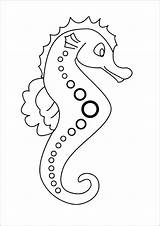 Seahorse Coloring Cartoon Pages Coloringbay sketch template
