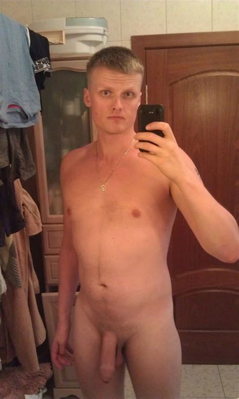 blonde man showing a hanging cock just nude men