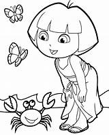 Dora Coloring Crab Beach Meets sketch template