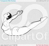 Stretching Illustration Dhanurasana Pose Yoga Woman Fit Royalty Clipart Vector Transparent Background sketch template