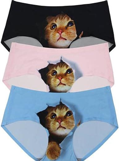 Intimates And Sleep 3x Ladies Kitten Pussy Cat Panties Knickers Brief