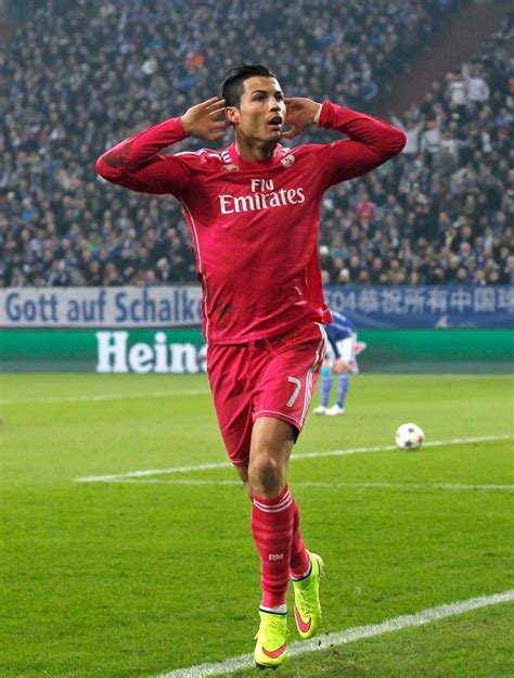 Cristiano Ronaldo Of Real Madrid Celebrates After Scoring