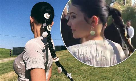 Kylie Jenner Adorns Her Long Plaited Hair With Crosses For Easter