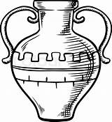 Amphora Amphore Ancient Dessin Handled Fleur sketch template