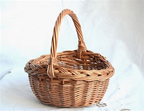 oval kids wicker basket easter basket egg hunt basket small etsy