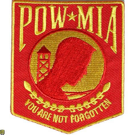 pow mia red  yellow patch  pow mia military veteran patches