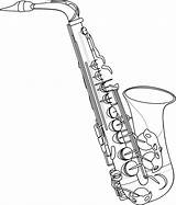 Saxophone Outline Clker Sax Colouring Saxophones Saxaphone sketch template