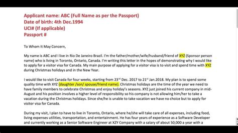 write  letter immigration officer canada onvacationswallcom