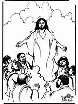 Ascension Jesus Coloring Pages Christ Clipart Testament Children Familyholiday Bible Library Advertisement sketch template