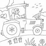 Tractor Coloring Pages Farm Farmer Colouring Printable Trailer Animals Transport Print Color Gif Choose Board sketch template