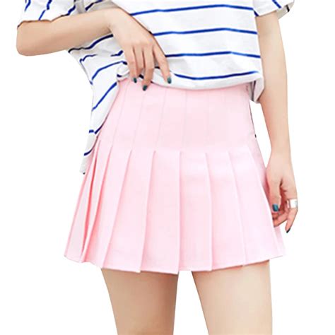 2018 high waist pleated girls skirts harajuku a line mini sailor skirt