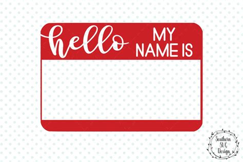 Hello My Name Is Svg File Red Hello Tag Svg File 519733