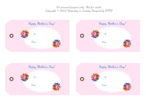 printable mothers day tags yesterday  tuesday