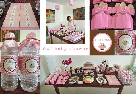 owl baby shower   table