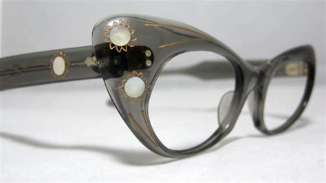 vintage cat eye glasses gray translucent sunshine cateyes