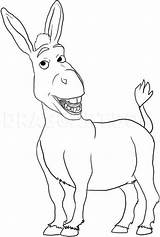 Donkey Shrek Drawing Coloring Pages Draw Cartoon Characters Sketch Colouring Kids Disney Step Burro Drawings Print Online Dragoart Outline Do sketch template