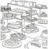 Colorir Baker Merendeira Gastronomie Páginas Folhas Alimentação Coloração Livre Coloriage Crianças Livros Imprimir Dover Lim sketch template