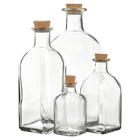 3 6 9 12 Glass Bottle Jars Vials Cork Lid Stopper Kitchen
