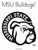 Coloring State Mississippi Bulldogs Msu Bulldog Starkville University Pages Logo Pride Football Print Outline Twistynoodle Mascot Bhs Logos Usa Color sketch template