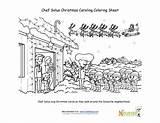 Sheet Solus Caroling Chef Coloring Christmas sketch template