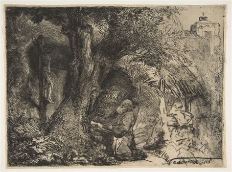 rembrandt rembrandt van rijn saint francis beneath a tree praying the met