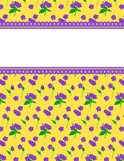 yellow background  purple flowers  polka dots