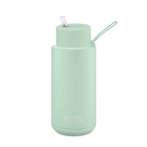frank green ceramic reusable water bottle   straw lid