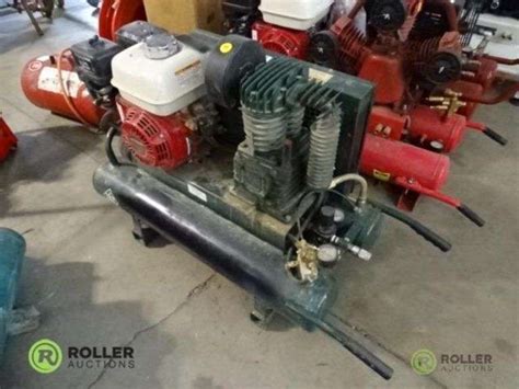 rolair hk  gas  gallon twin tank horizontal air compressor roller auctions