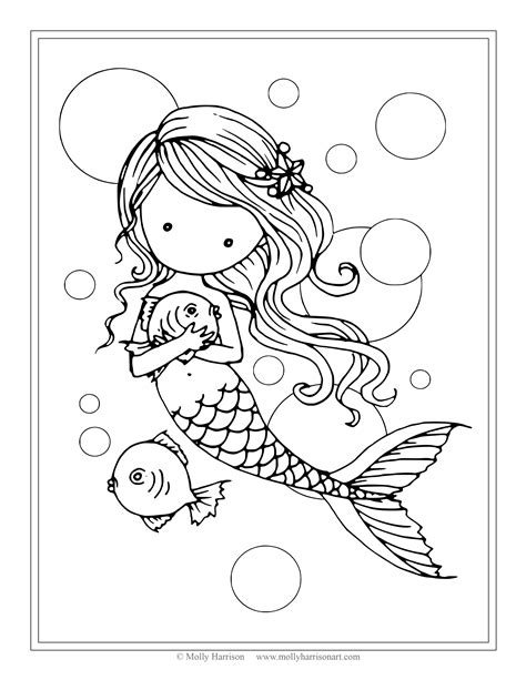 mermaid fairy coloring pages  getcoloringscom  printable
