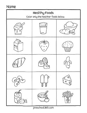 healthy foods pictures printable