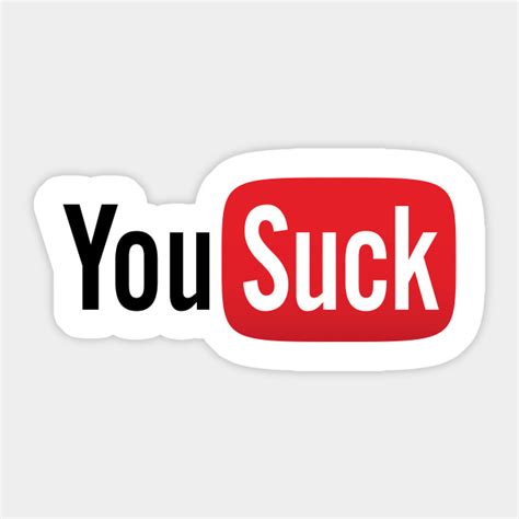 you suck logo sticker teepublic
