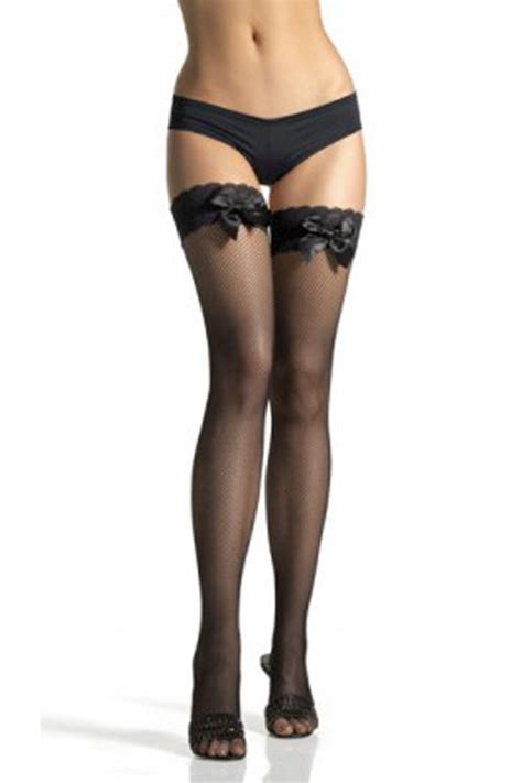 sheer black thigh high stockings with silicon lacy welts and black