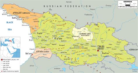 political map  georgia ezilon maps